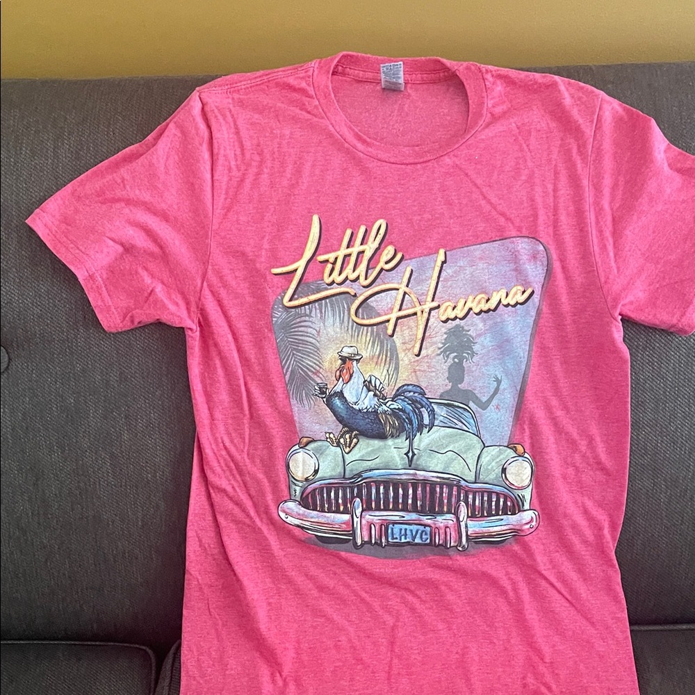Gildan Pink "Little Havana" Graphic Tee